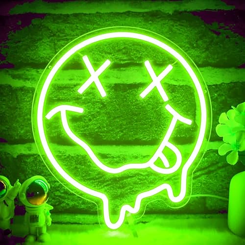 Miniatura 2 de Luz nocturna de neón, letrero de neón con cara sonriente, decoración de pared, luces de neón LED, operación USB, para dormitorio, habitación de