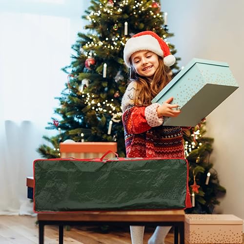 Miniatura 7 de Bolsa de almacenamiento de papel de regalo para debajo de la cama, organizador de almacenamiento de Navidad
