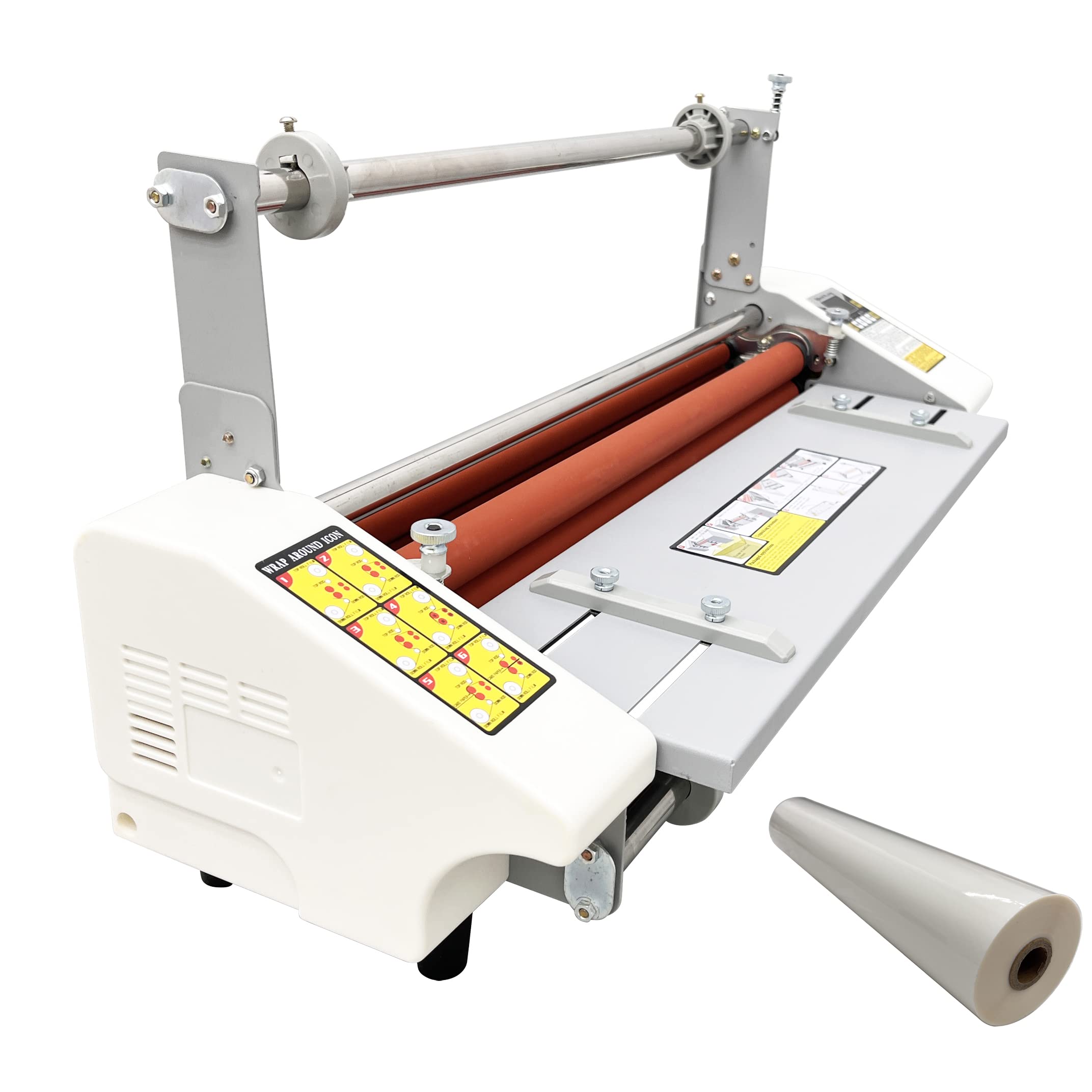 INTBUYING Roll Laminator 17.3in A2 Double Side Hot/Cold Roll Laminator Digital Display/Roller Heating Thermal Function/Steppless Speed Regulation,1Roll BOPP Laminating Thermal Film