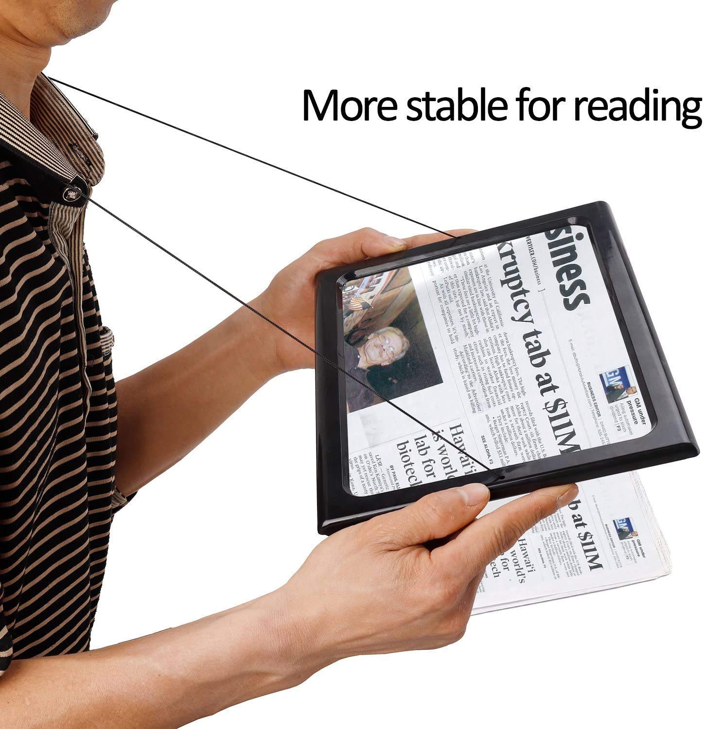 Entraxa A4 Full Page Magnifying Glass Hands-Free Magnifier, Large Reading Magnifying Glass with 4 LED Lights, Foldable Desktop Portable Rectangular Magnifier for Low Vision, Seniors with Aging Eyes 3