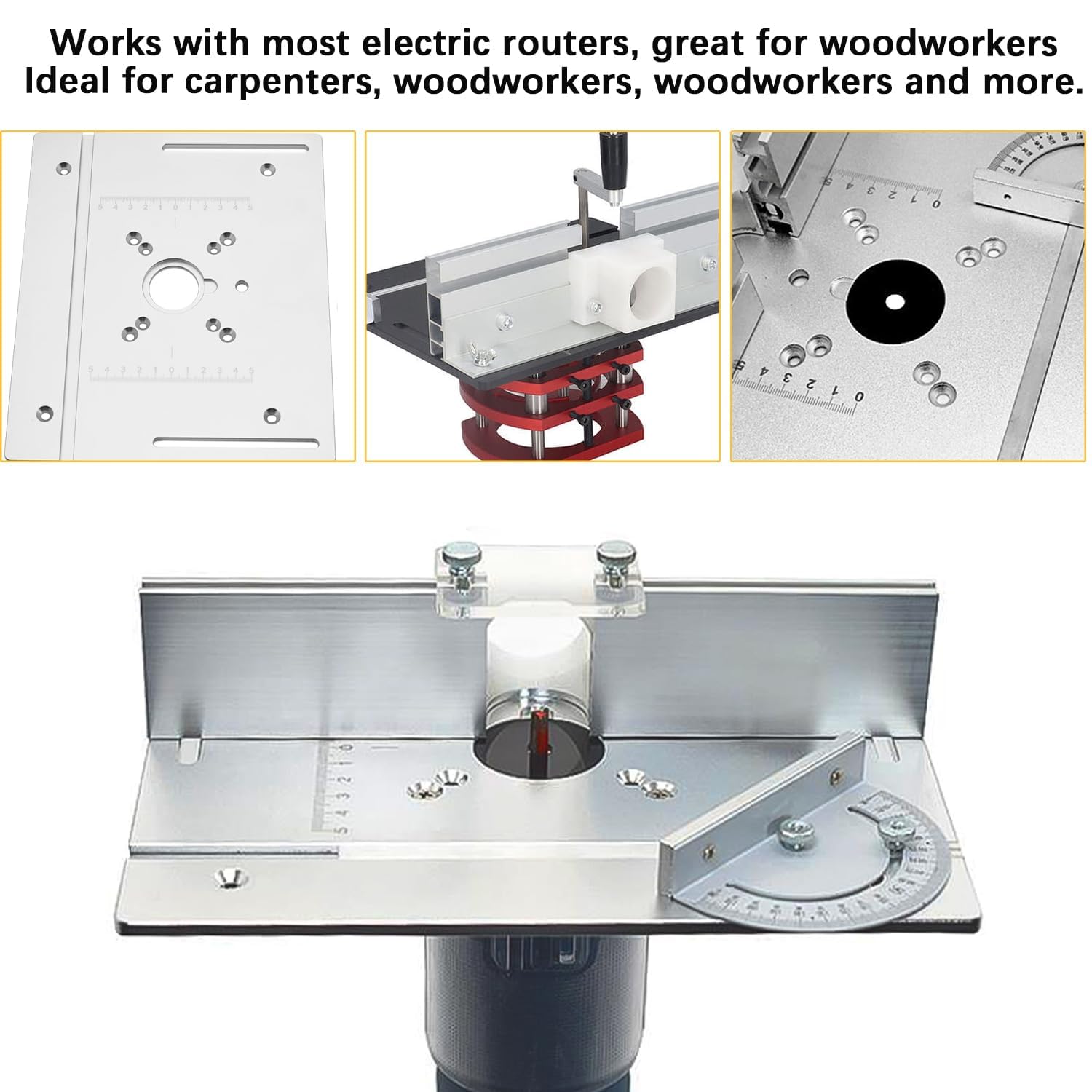 Frästisch für Oberfräse Einlegeplatte Set, OberfräSentisch und Tischfräsmaschine, Router Table, Planfräsvorrichtung, Maximum Lift 51mm, TischfräSe zum Nuten Zapfenschneiden BesäUmen und Anfasen