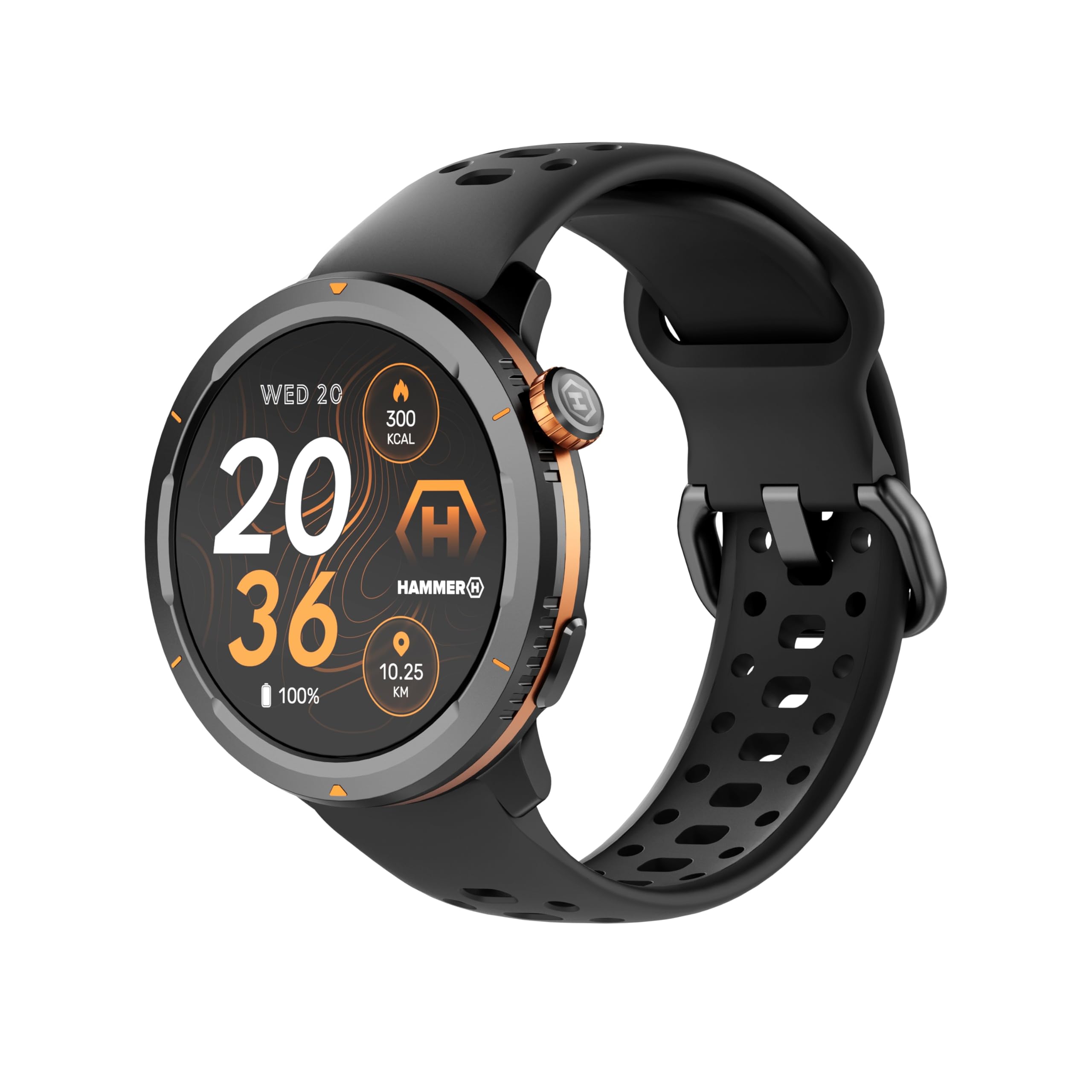 Hammer Smartwatch 2 Lite, schermo AMOLED da 1,43 pollici, funzione Always-on-Display, batteria da 370 mAh per un'autonomia fino a 15 giorni con una singola carica, impermeabilità 3 ATM, Bluetooth