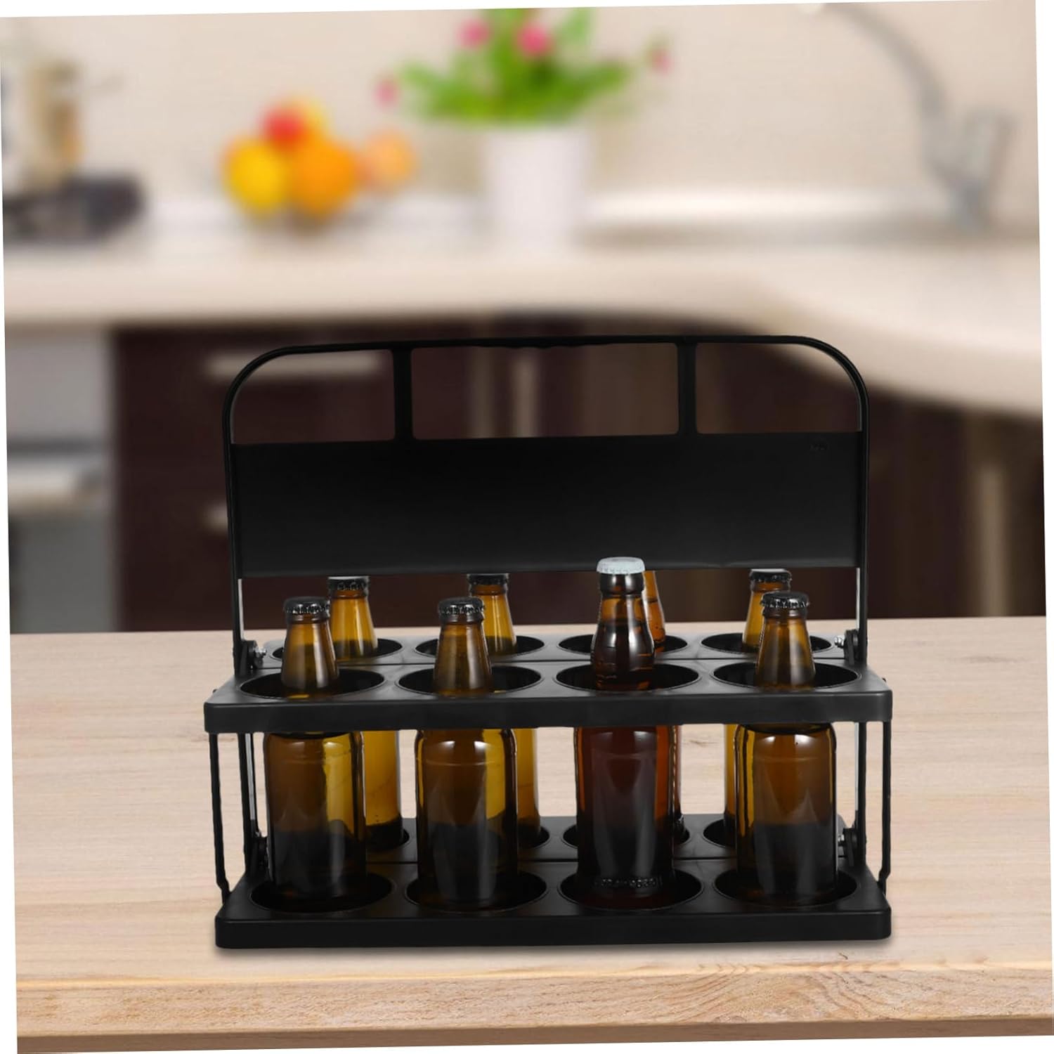 Zerodeko Foldable Cup Drink Carrier with Handle Lightweight Plastic Beverage Holder for Sports Gym and Outdoor Events Space Saving Portable Organizer for Beer and Water Bottles