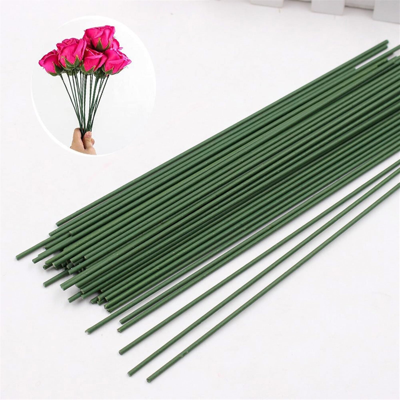 Woohome 8 stuks bloemenarrangement tool kit flora crêpe tape, 26 gauge bloemstam draad, bloemdraad en bruiloft boeket draadsnijder