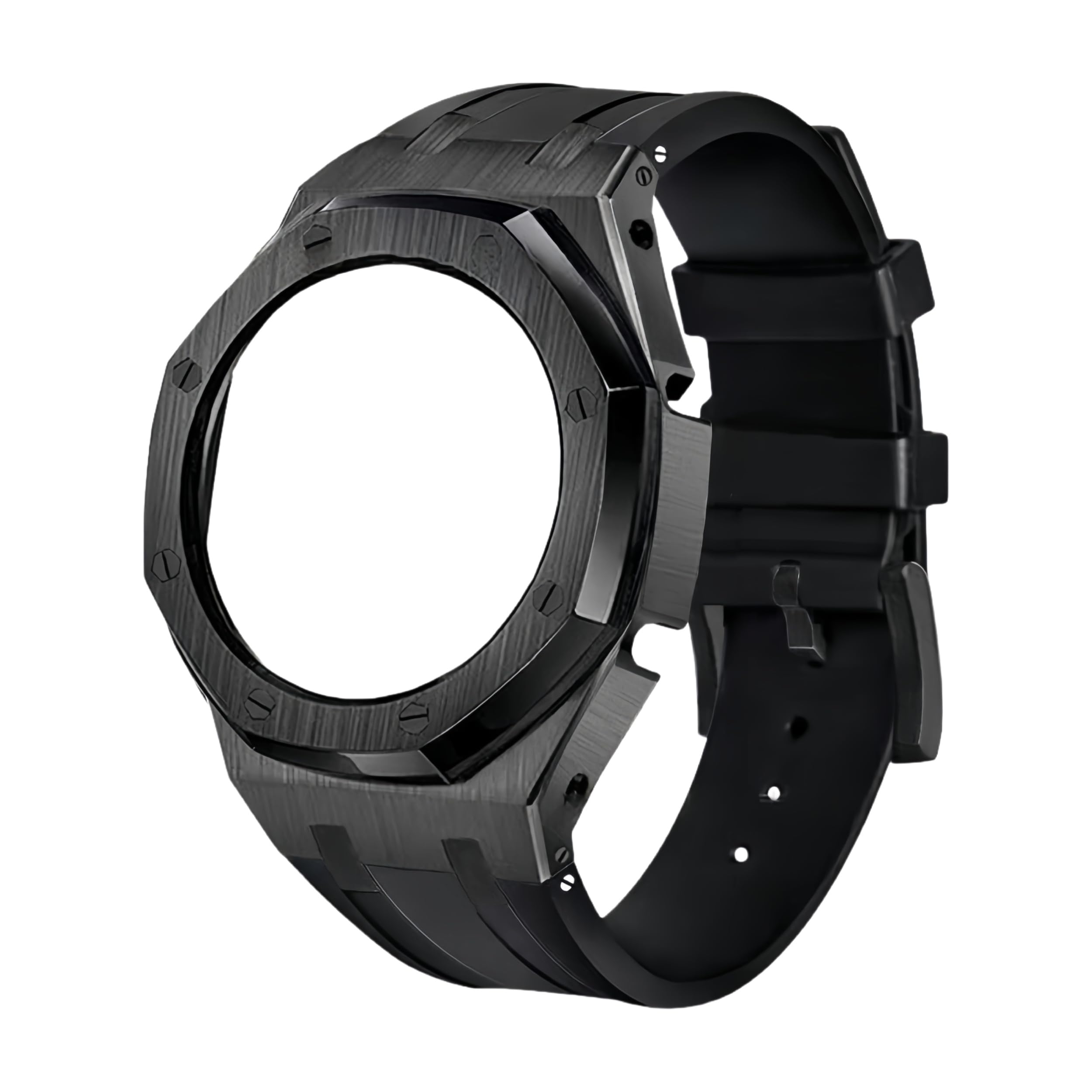 Métal Boîtier Bracelet Caoutchouc Montre Remplacement Modification Kit, Acier Inoxydable Lunette Cadre Montre Accessoires pour Casioak GA2100 GA-2110