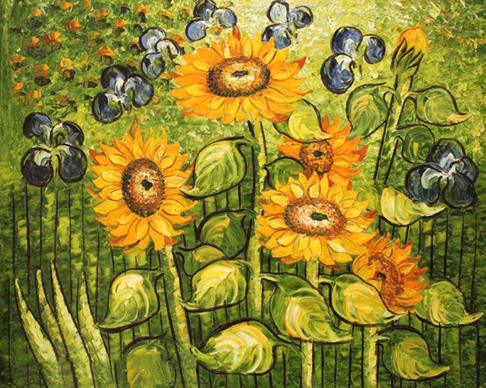TOSTOG 5D Diamond Painting Kit Completo - Farfalle E Girasoli, Tela 30x40cm, Diamanti Rotondi, Strumenti Inclusi - Ideale Per Adulti E Principianti, Decorazione Casa Fai Da Te