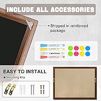 Vista 4 de 4 THOUGHT Pizarra de tiza de 18 x 24 pulgadas, pizarra magnética para pared, pizarra rústica, para colgar, tablero de menú, para escuela, cocina