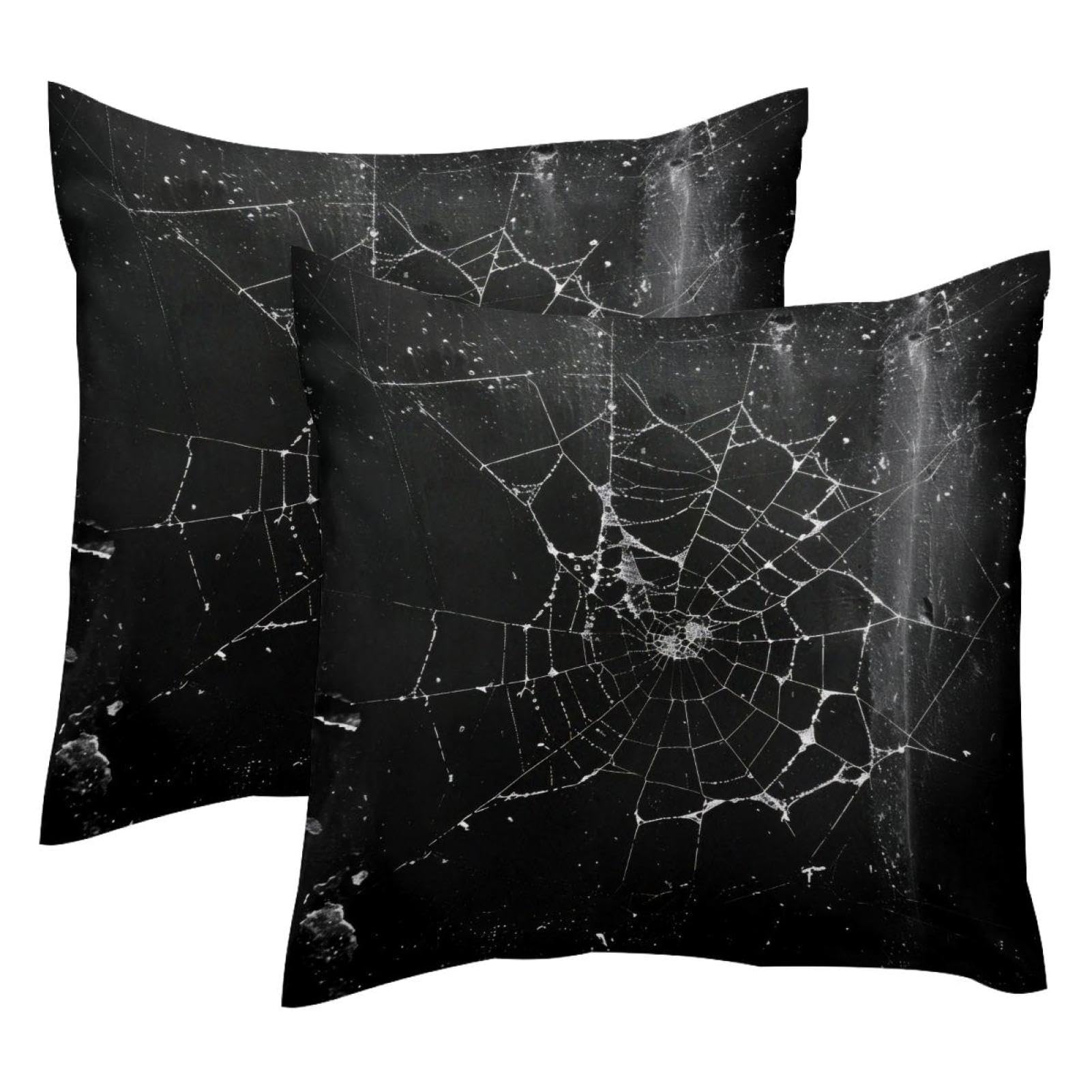 Housses de coussin velours double face toile d'araignée Spoooky 50x50