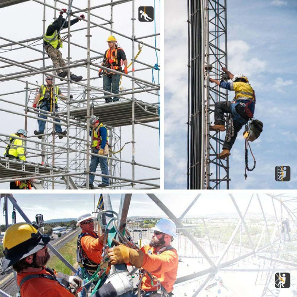 SwaYve Kits de Arnés de Seguridad, Arnés de Detención de Caídas de Cuerpo Completo Arnés de Construcción Herramienta para Techos Industriales Equipo de Protección Personal