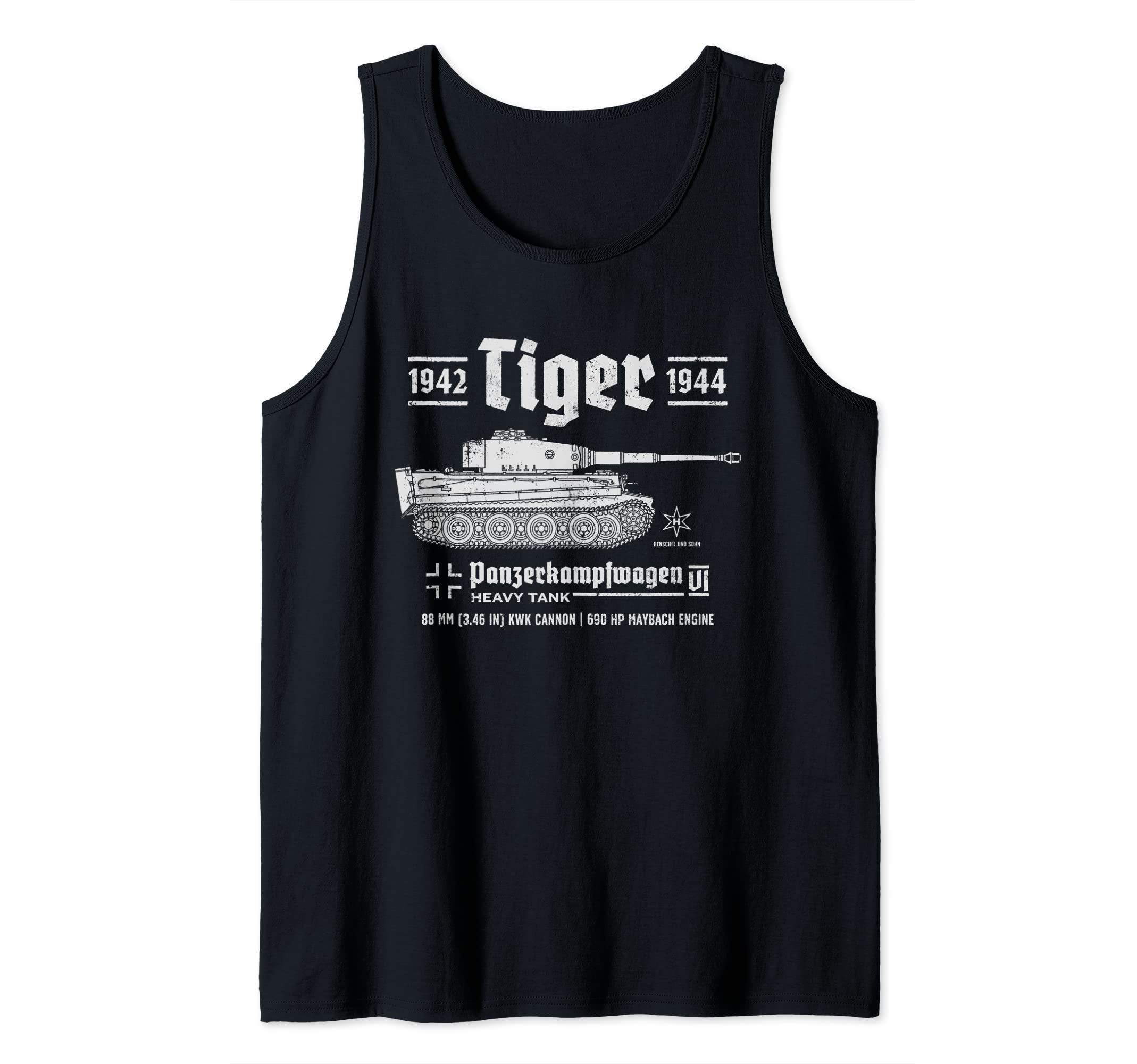 Tiger Tank Panzer PzKpfw VI World War 2 Vintage Tank Top