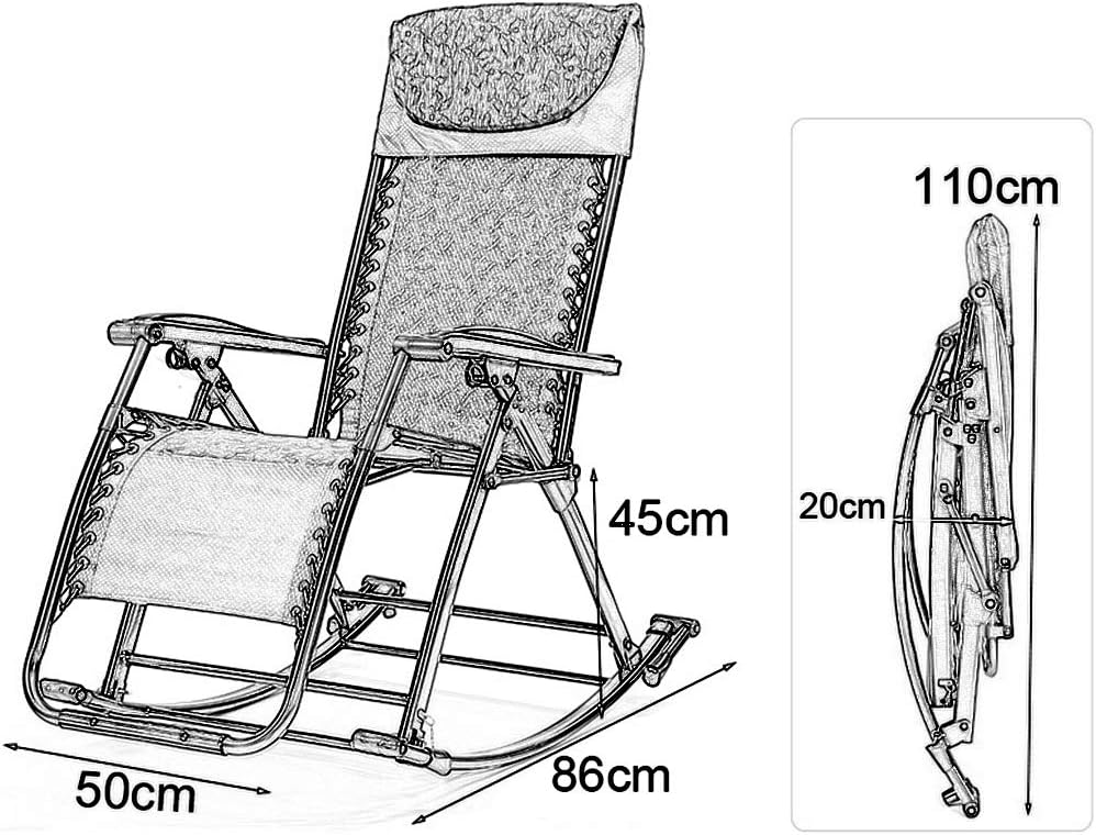 Outdoor Rocking Chair Textoline Zero Gravity Chair Garden Patio Leisure Chair Foldable Reclining Chair Beach Camping Pool Sun Lounger Reclining Chair with Cushion Max. 200kg - Brown