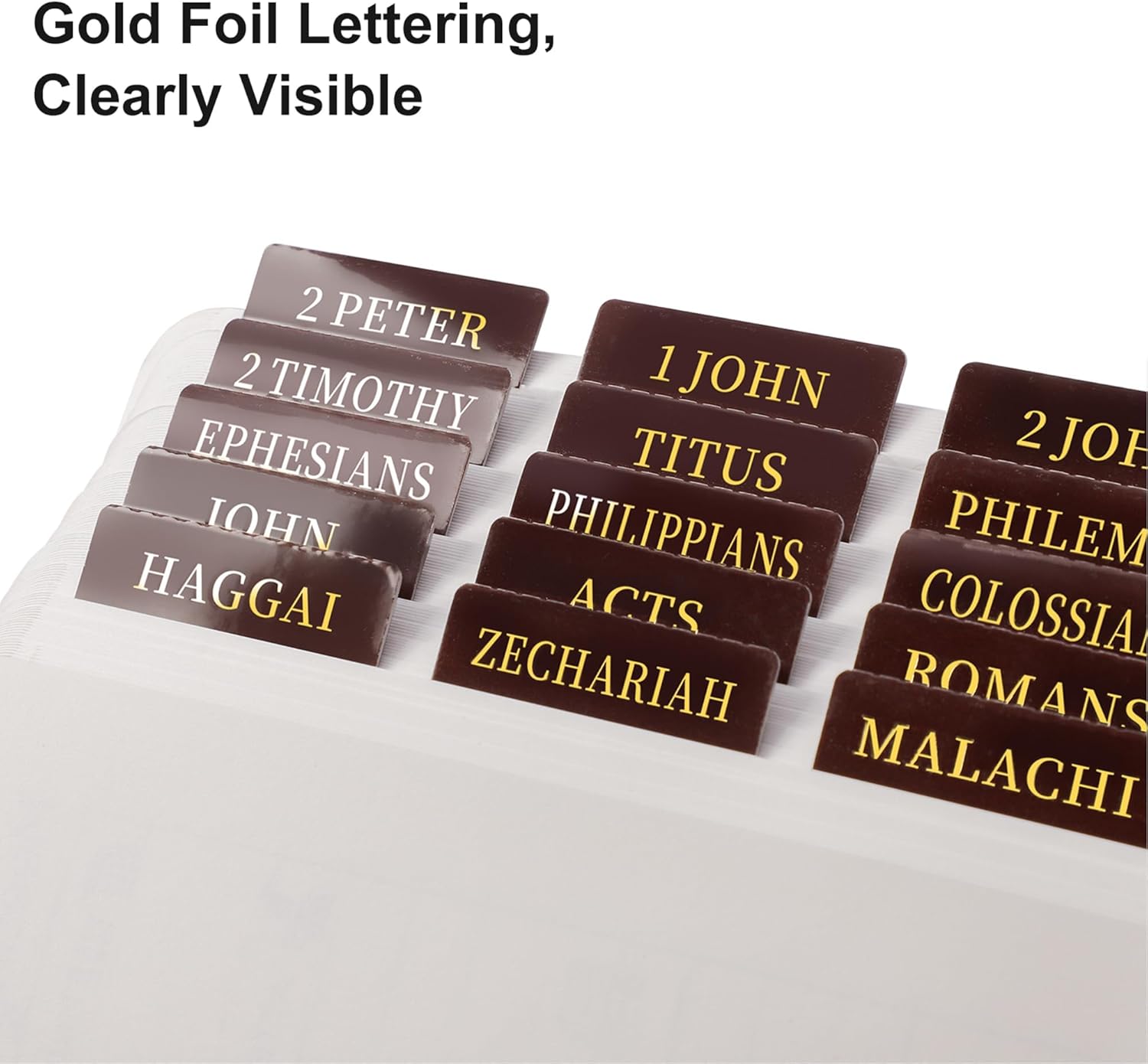 RETTACY Bible Tabs, for Women & Men, 66 Tabs for Old & New Testament, Additional 18 Tabs for Apocrypha, Bible Study Supplies & Christian Gifts (Brown) - Image 4