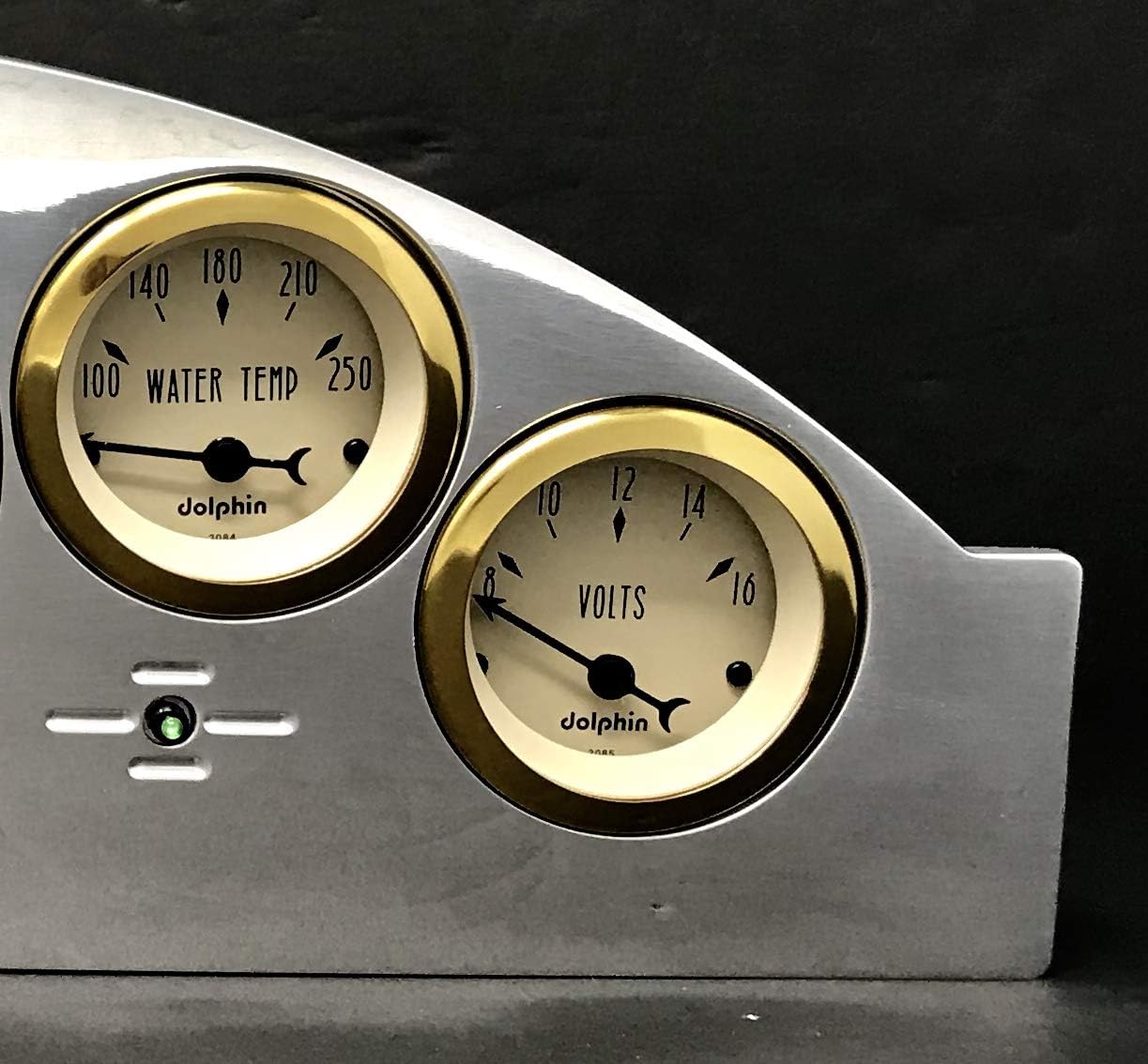 Dolphin Gauges Compatible with 1957 Ford Car 5 Gauge Dash Cluster Panel Set Mechanical Gold