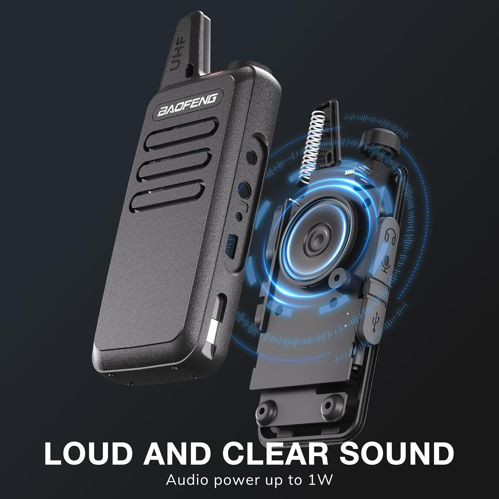 Baofeng T22 Walkie Talkie PMR446, 16CH Radiotelefon dwukierunkowy, akumulatorowy baterią 1500 mAh, przenośny radiotelefon, do hoteli i restauracji (2 sztuki)