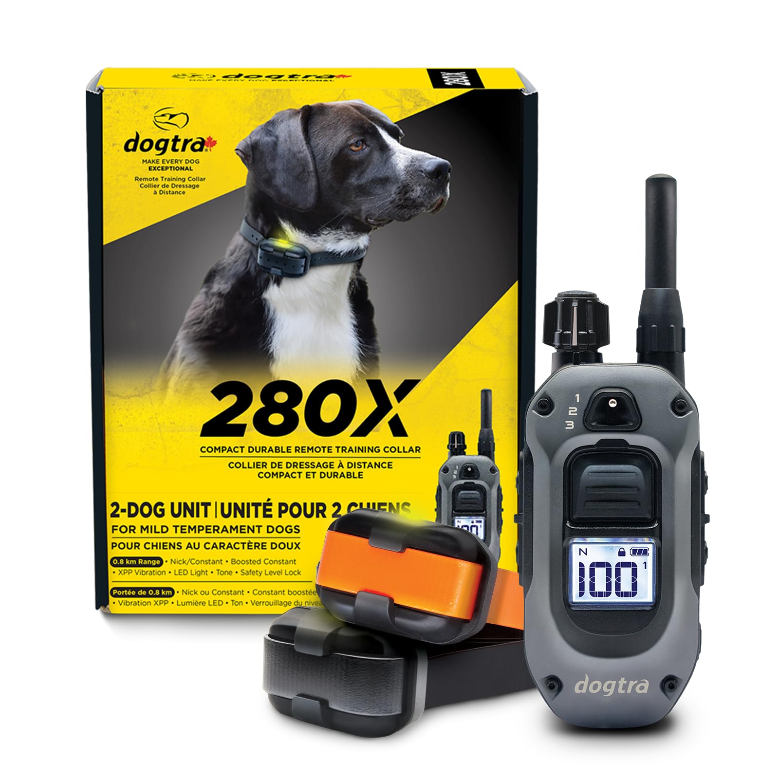 Dogtra 280X 2-Dogs E-Collar with Remote [New Edition] 10 lbs+, 1/2