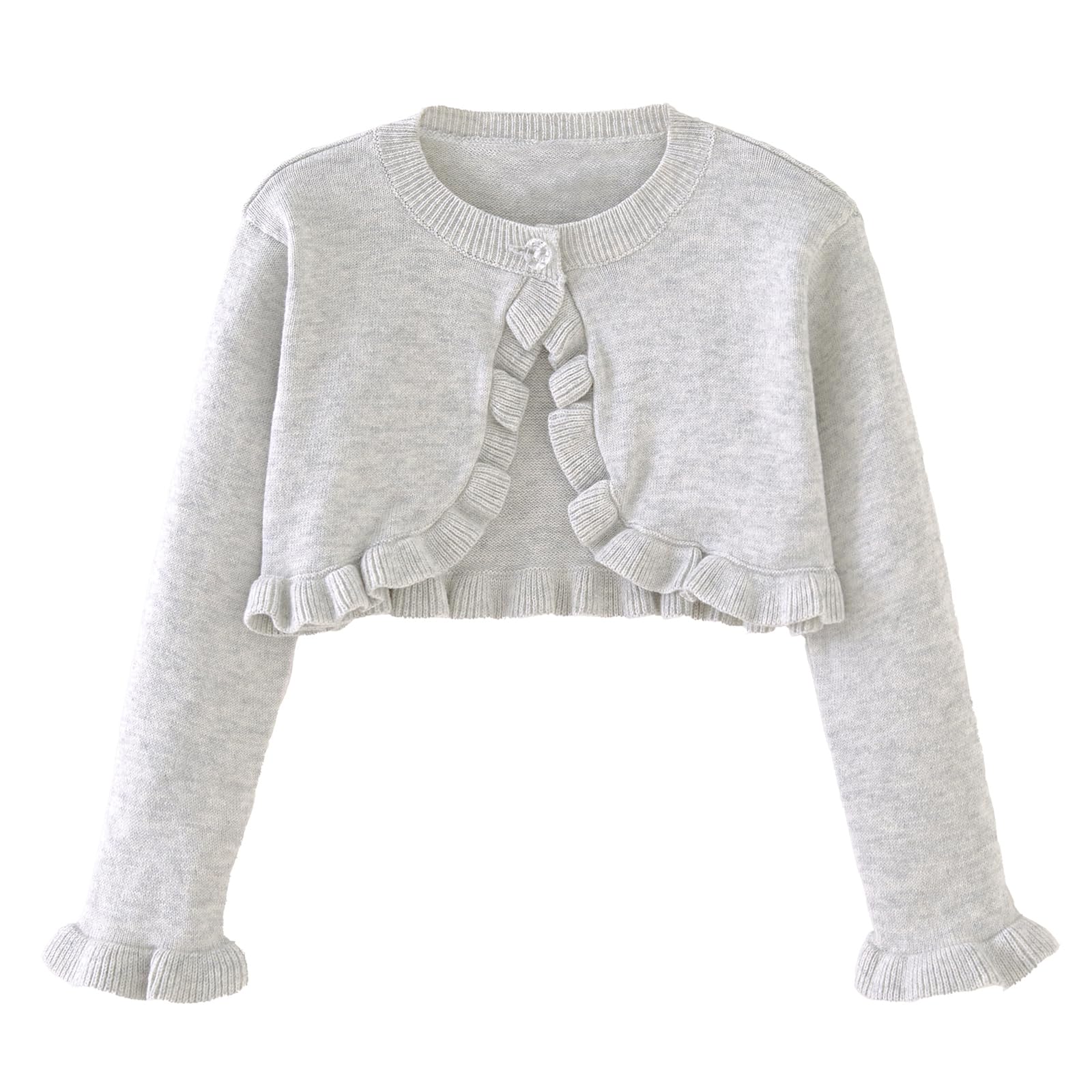 Toddler Girls Cardigan Sweater Bolero Shrug Baby Kids Long Sleeve Cropped Dress Up Button Closure Jacket Tops