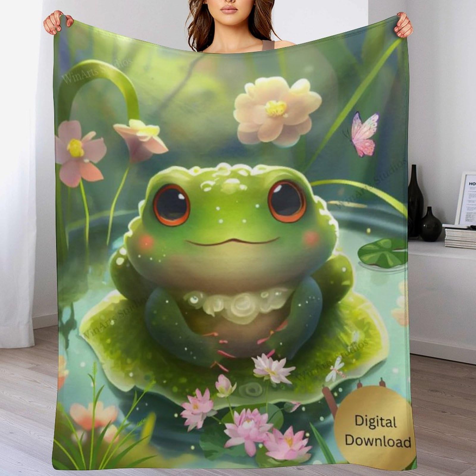 Manta mullida de rana grande 180x200 cm de franela suave para cama