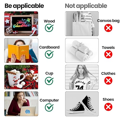 Miniatura 6 de El kit de vinilo extraíble de 160 piezas incluye 104 hojas de vinilo permanentes, 32 vinilos autoadhesivos con purpurina, 21 cintas de