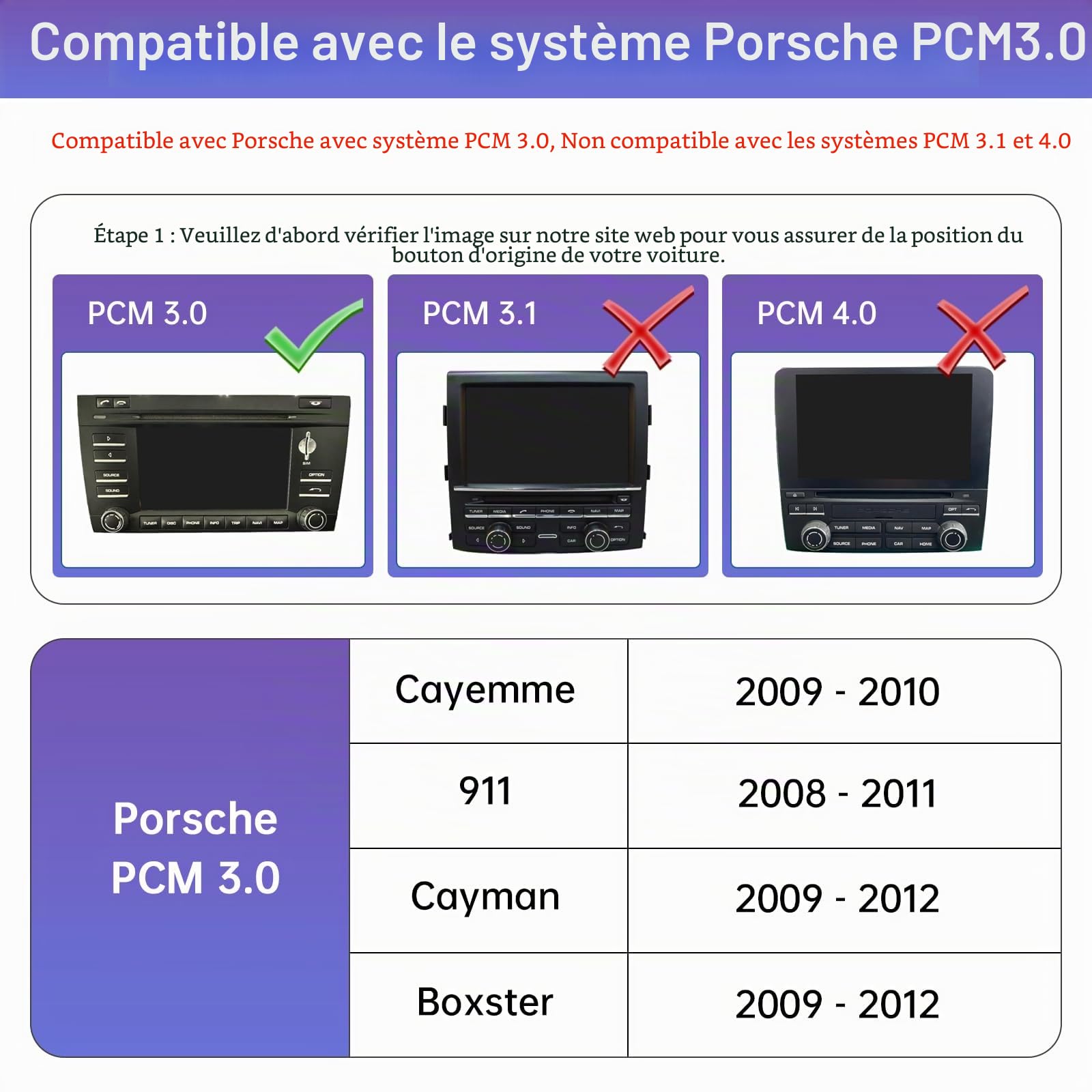 Road Top Module CarPlay sans Fil pour Porsche avec PCM 3.0 | Compatible Cayenne/911/Cayman/Boxster (2008–2012), Android Auto sans Fil, Interface Décodeur CarPlay, MirrorLink