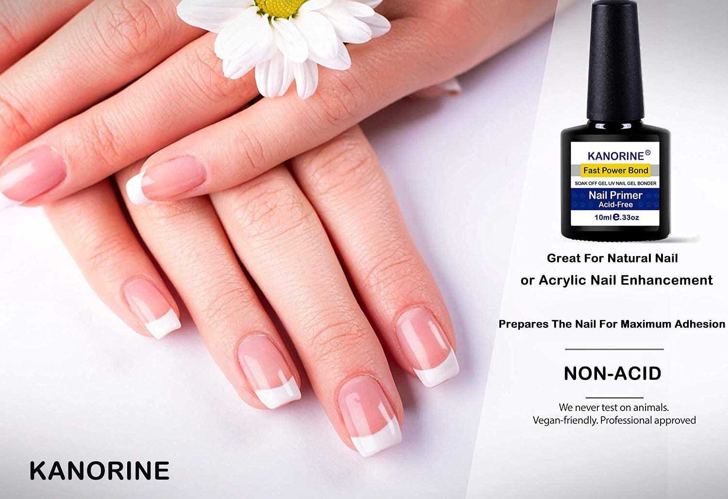 Kanorine non-acid Gel Power Bond Natural Nail Primer/Acrylic Nails Primer, for all uv/led gel nail polish Bonder Nail Tech Essential Primer no-need-cure0.33oz/ 10mlx1 : Beauty & Personal Care