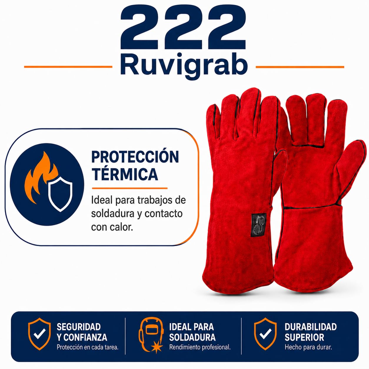 RuviGrab-Guantes de Soldador Ignífugos para Altas Temperaturas