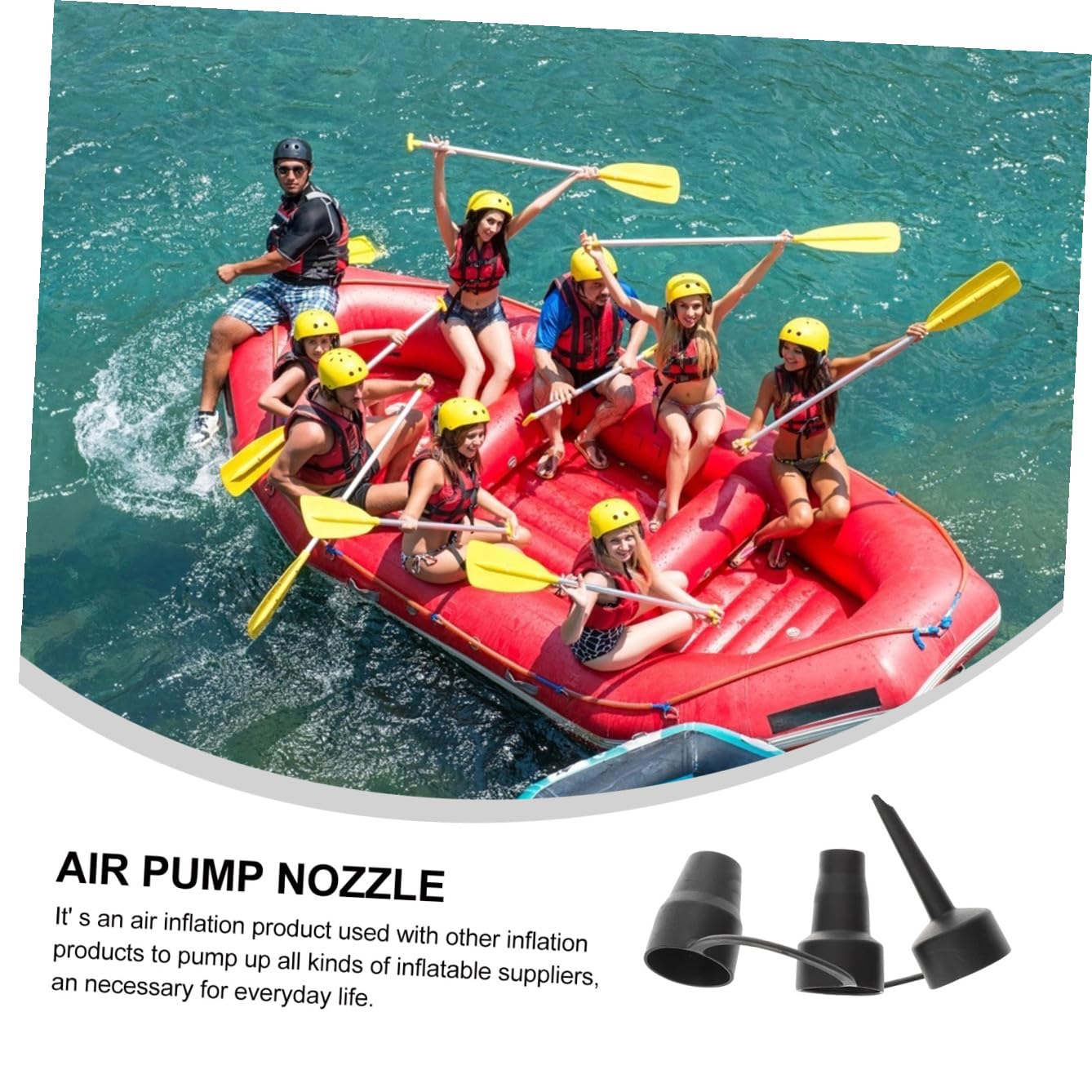 Sosoport Set di 3 Ugelli per Pompa D'aria in Plastica Nero, Adattatori per Gonfiaggio Multifunzionali Design Tre, Portatili e Facili da Trasportare per Attività Outdoor