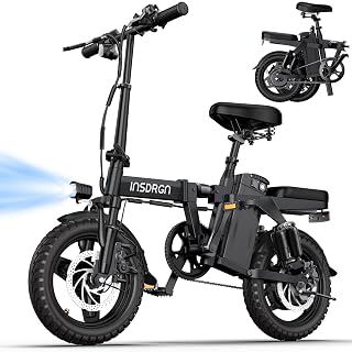 Electric Bike for Adults,14" Folding Adult E Bike with 500W Motor,20 mph,28 Miles Range,Advanced 9-Point Suspension & Pro-Level 44.99% Brake Ratio,Removable Battery,UL 2849 Certified - Amazon product rated Grade A
