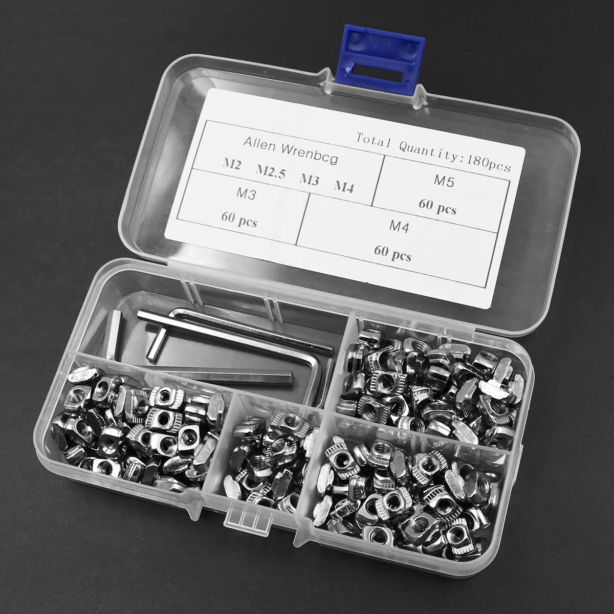 180ps NUZAMAS T-slot hammer head nut M3 M4 M5 Nickel Plated Carbon Steel fastener T-Rail Slide Nuts Sliding Nuts Aluminum Profile Extrusion Slot - Image 4