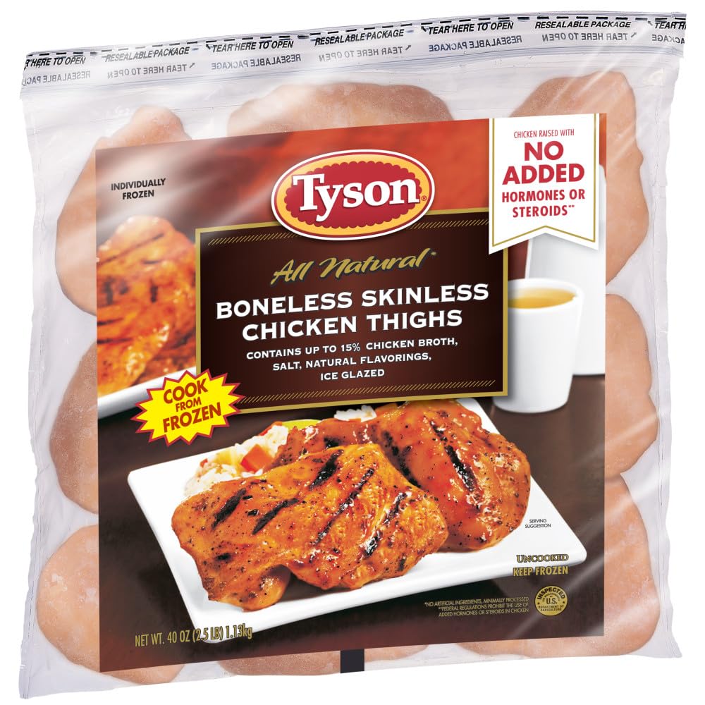 Tyson Boneless Skinless Chicken Thighs 2 5 lb Frozen — view 4