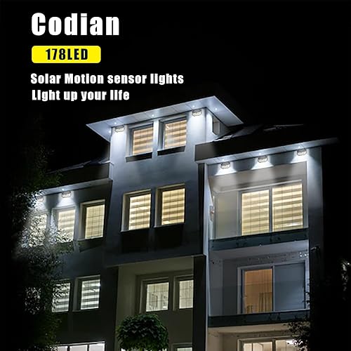 Miniatura 7 de Luces solares para exteriores, luces con impermeabilidad IP65 y 3 modos de iluminación, luz de detección de movimiento con gran angular de 270°,