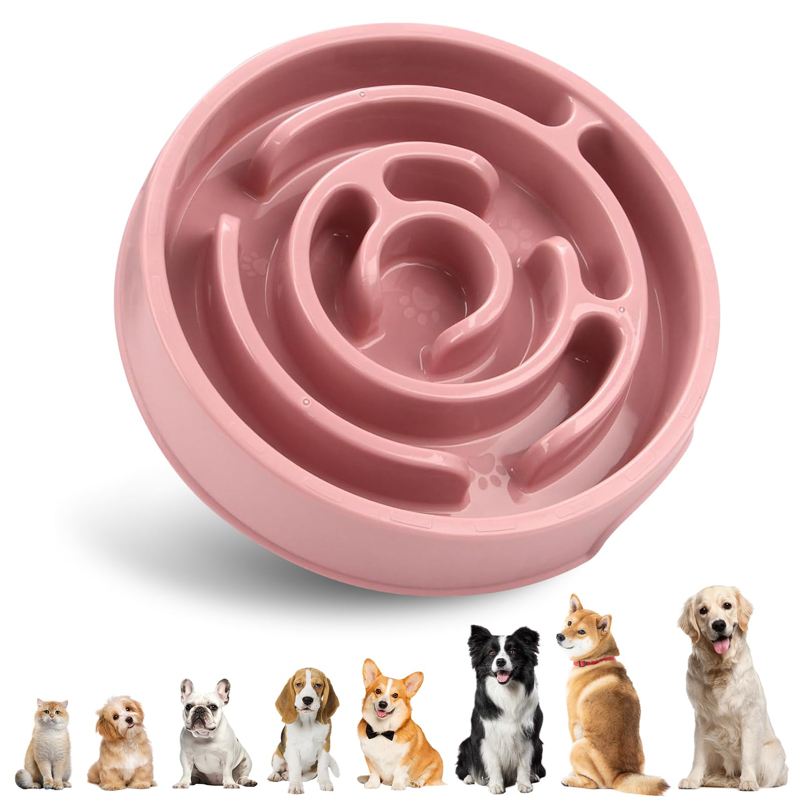 SUOXU Slow Feeder Dog Bowl Non Slip Slow Eating Interactive Fun Puzzle Pet Bowl Feeding Bowls,Bloat Stop Dog Food Bowl for Small Medium Size Dogs Cats — image 1