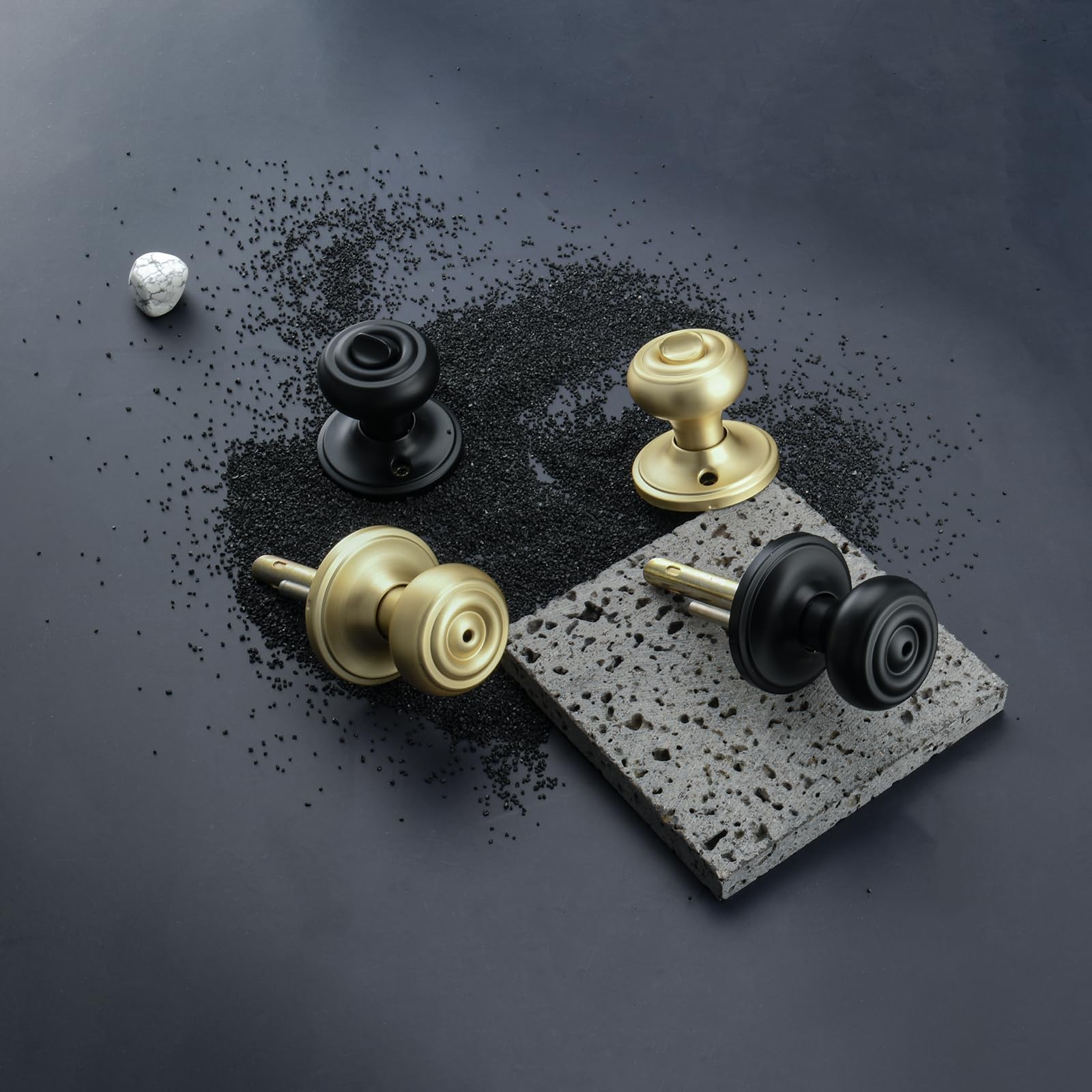 Brushed Gold Door Knobs - Privacy & Turn Lock -6