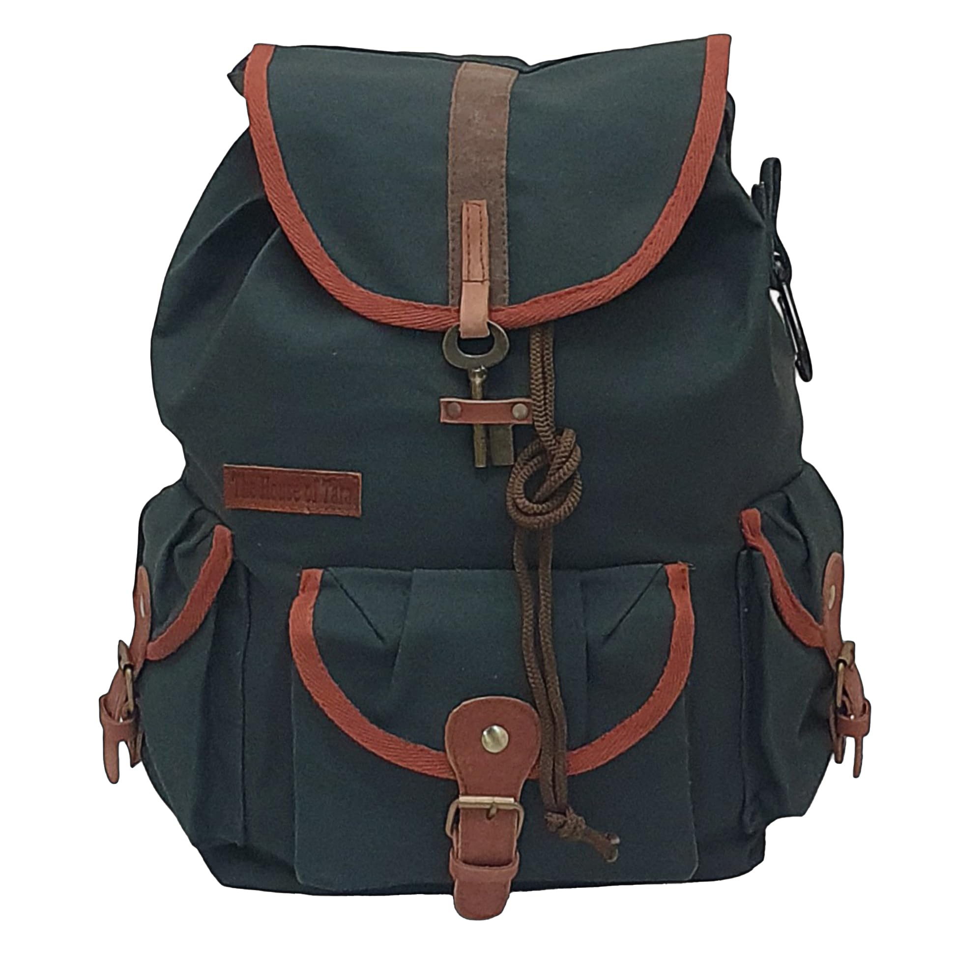 Canvas Backpack for Men & Women 19 Liters | Waterproof Cloth Bag with Broad Adjustable Straps & 3 External Pockets | Spacious Casual Backpacks for College & Travel (Blue)-image-12