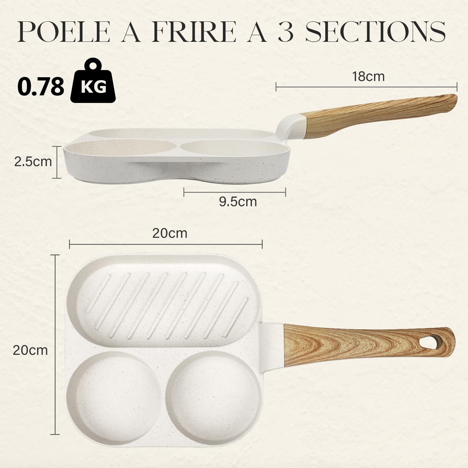 Poêle à Pancakes 4 Emplacements GiPP - Antiadhésive Induction