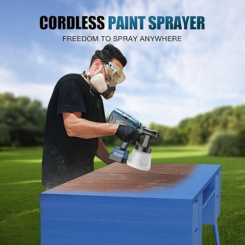 Miniatura 3 de Pulverizador de pintura inalámbrico para batería Makita de iones de litio LXT de 18 V, pistola de pintura en aerosol de 200 W con motor sin