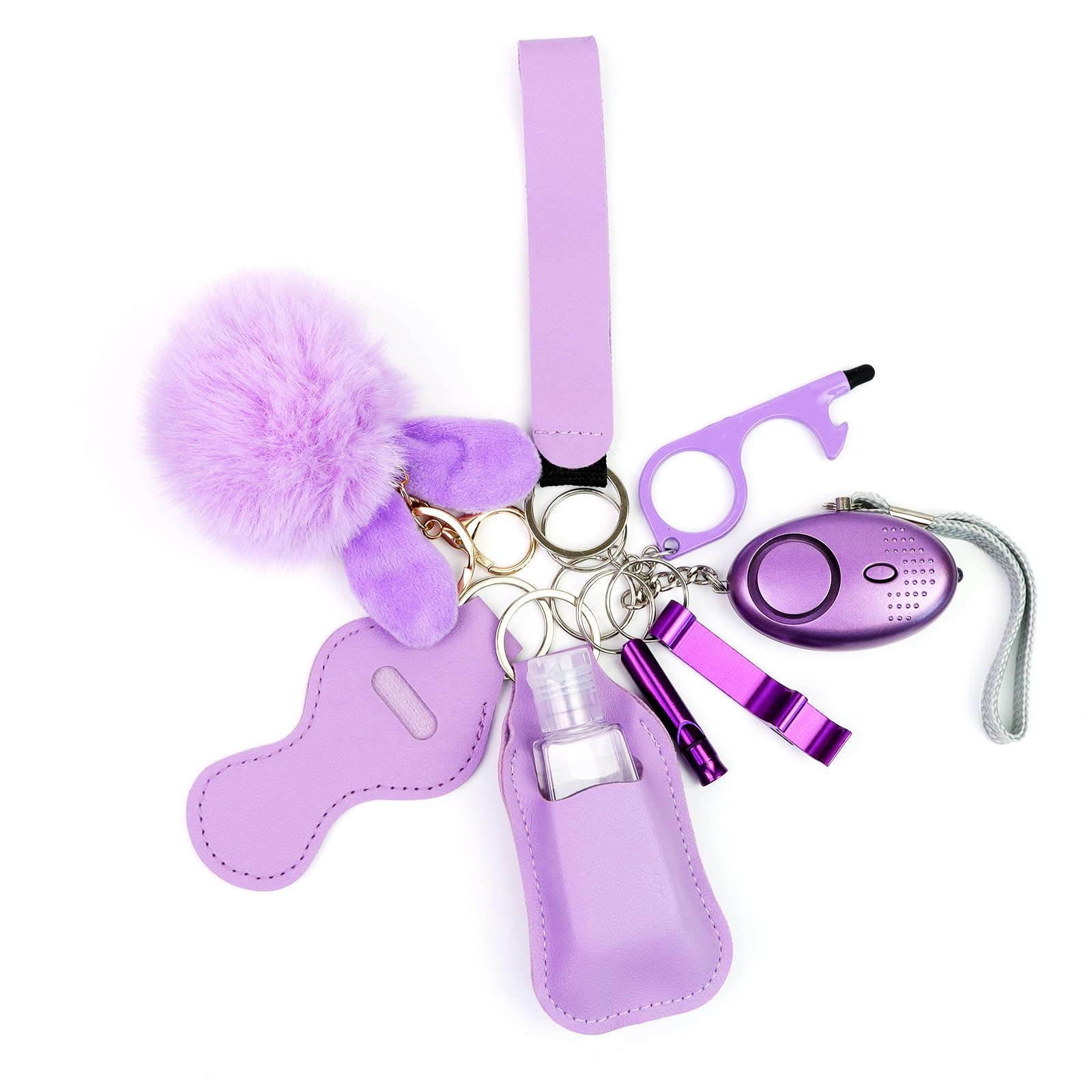 Safety Keychain Set for Women and Kids, Self Defense Keychain Set with Personal Alarms, 9 PCS Safety Alarm Keychain Safety Protection Devices for Girl Kids Children Elderly Student Walker — image 1
