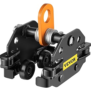 VEVOR Beam Trolley 1100 LBS/0.5 Ton Capacity with Side Guide Rollers 1.6