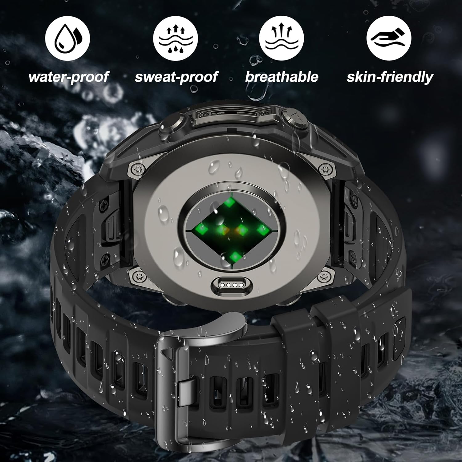 26mm Watchbands Compatible With Garmin Fenix 8 Pro/Quatix 8 51mm/Fenix 7X Pro/7X/6X Pro/6X/5X Plus/5X/3 HR,Silicone Quick-Fit Strap for tactix 8 51mm/7 pro/Enduro 3 2/Descent Mk3i-51mm/Mk2i - Image 3