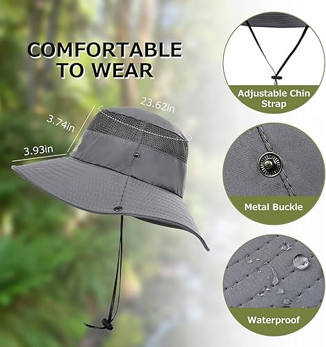 Miniatura 3 de Surblue Boonie Hat Sombrero de sol al aire libre Sombrero impermeable Pesca Sombrero para Caza Camping