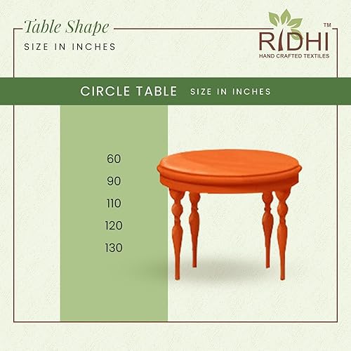 Miniatura 9 de Ridhi - Mantel redondo de tela de algodón con estampado de bloque a mano verde salvia, para boda, casa de campo, Acción de Gracias, Navidad,