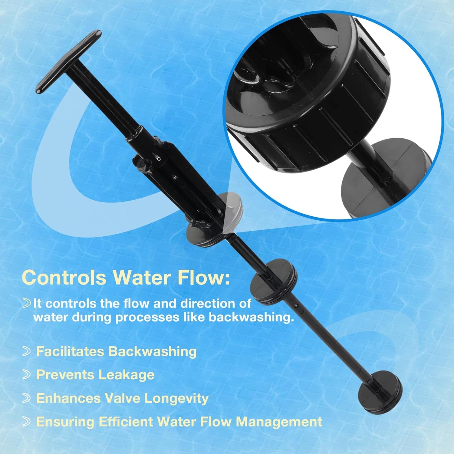HQPASFY Piston Shaft Assembly Compatible with Pentair PVC Slide Pool and Spa Multiport Backwash Valve, Piston Rod Replace# 263064, 263052, 263053, 263055, 263078, 263079