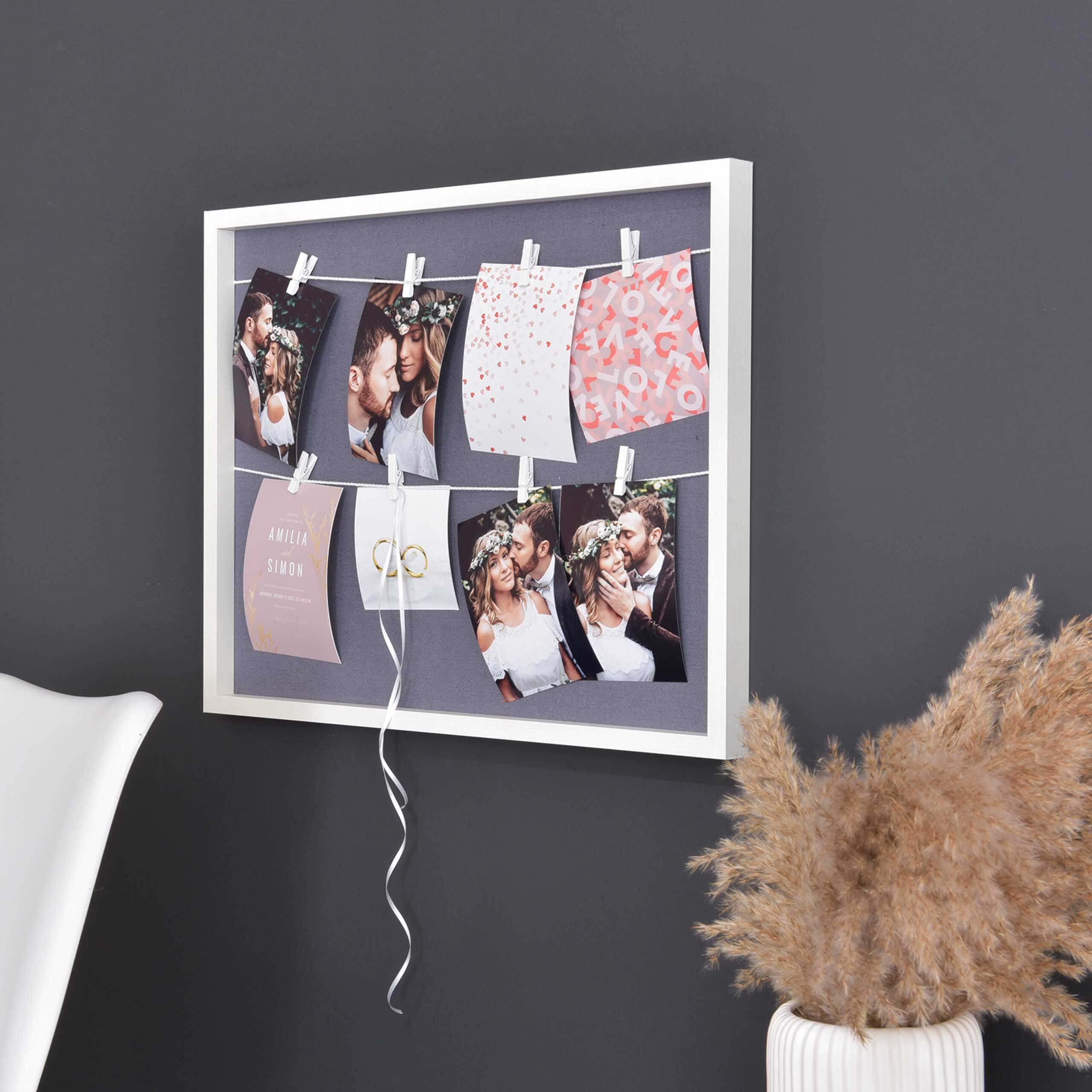 accent by nielsen Collage con clip, 8 foto ciascuno 10x15 cm, bianco/grigio