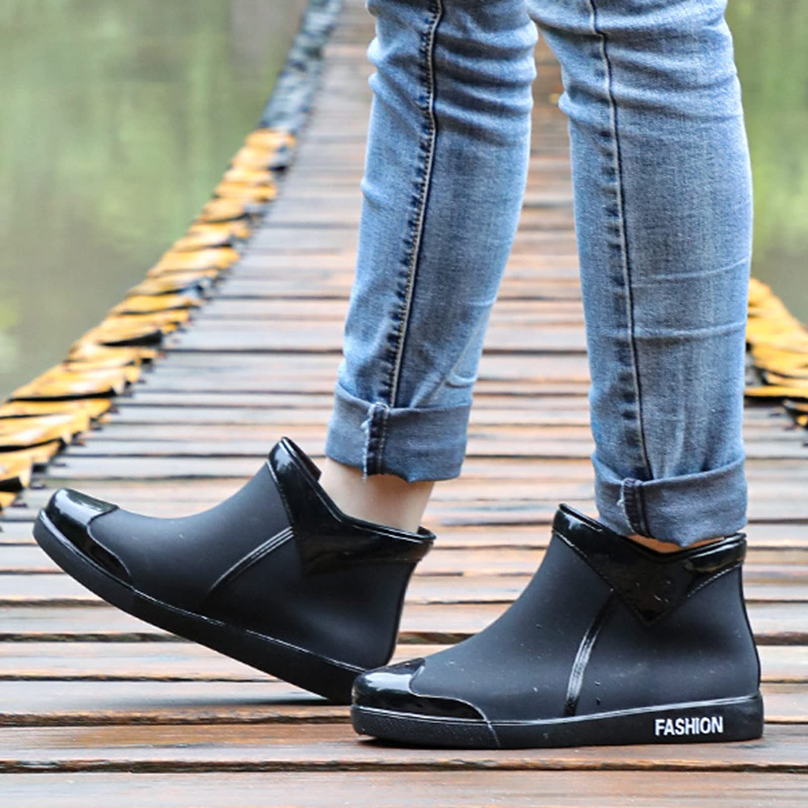 Botas de goma para mujer, botas de lluvia impermeables, botas de lluvia, zapatos de jardín, botas de goma antideslizantes, botines de goma, botines de goma para exteriores, botas de lluvia