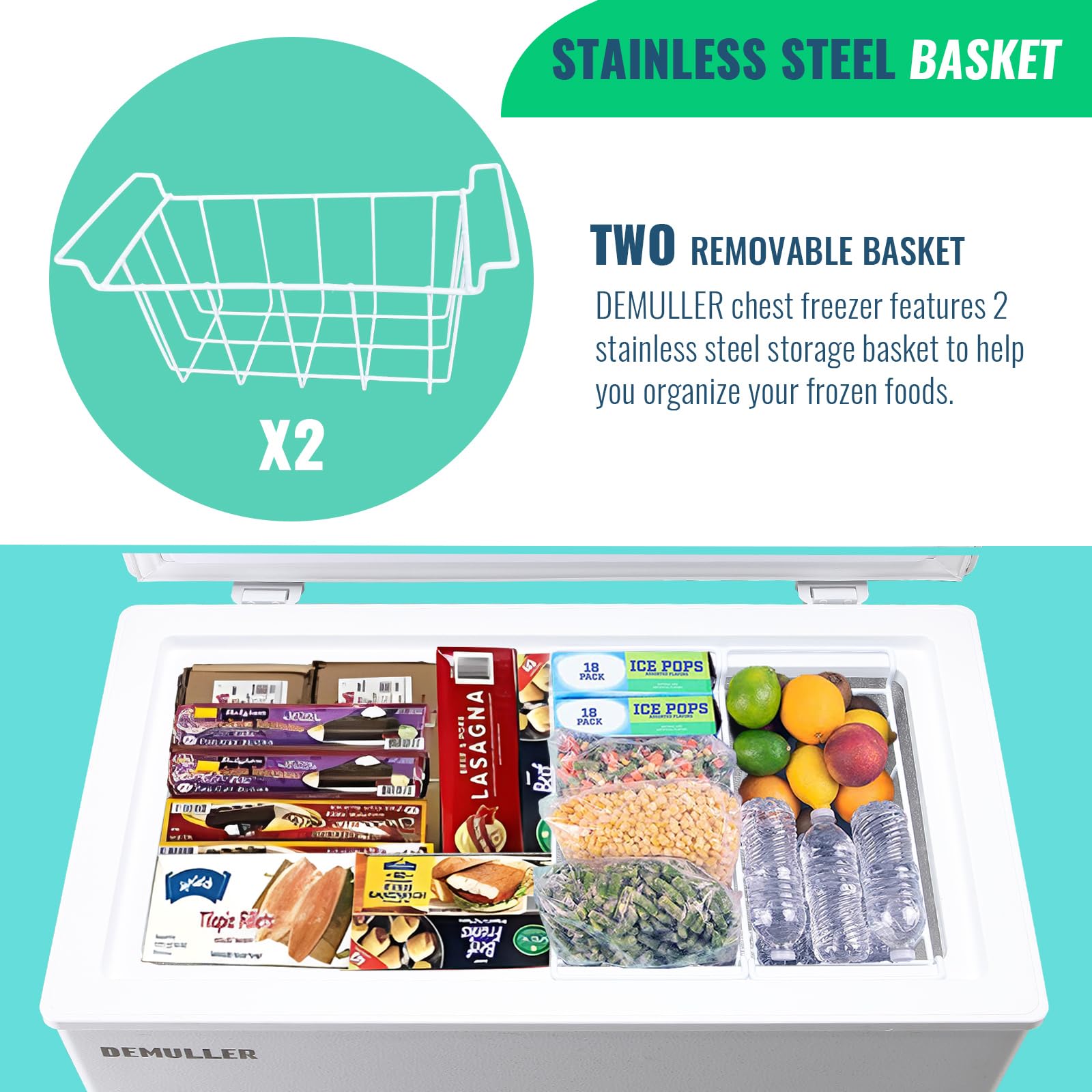 Deep Freezer with Electronic Control Freestanding Freezers with 2Removable Stainless Steel Basket Mini Freezer Top Open Door Compact Freezer Ideal for Office Basement Kitchen WHITE on Fridge.com