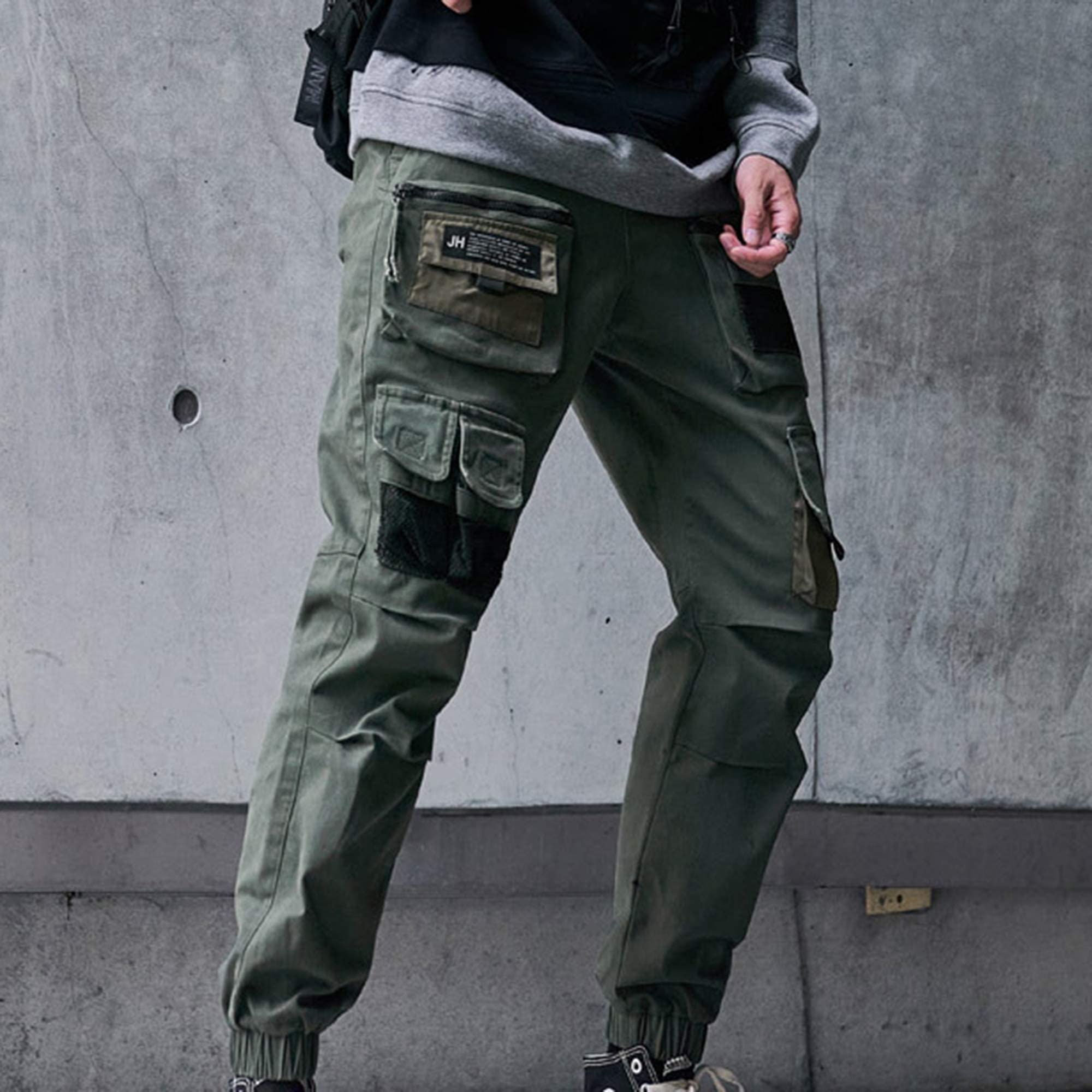 XYXIONGMAO Multibolsillos sueltos pantalones funcionales casuales pantalones cargo pantalones techwear harén hip hop pantalones para hombres