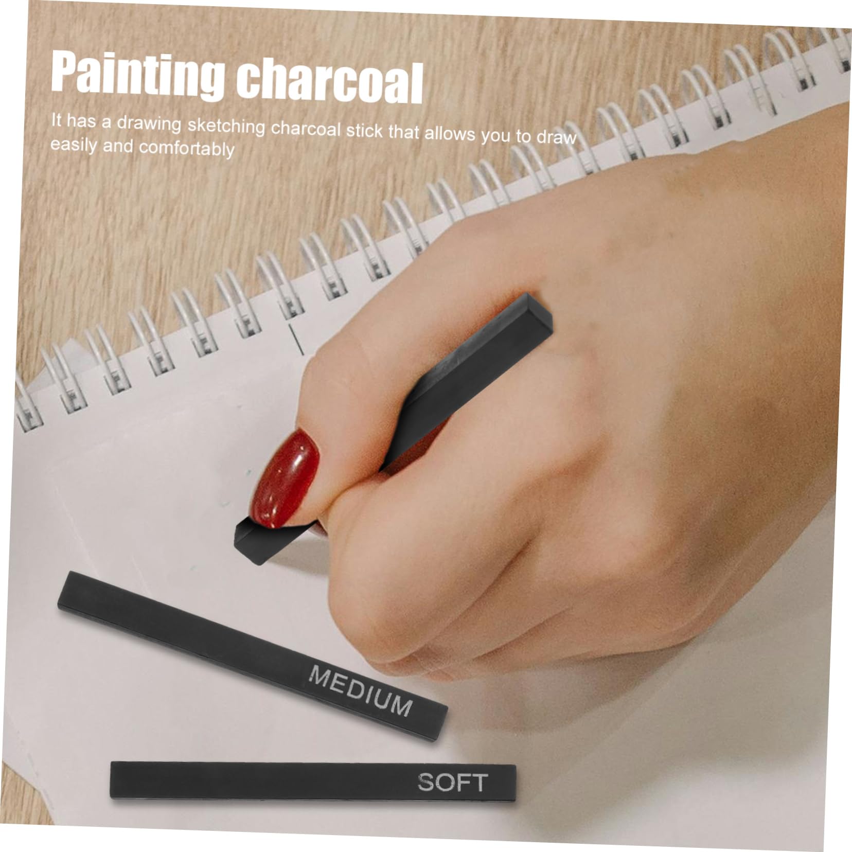 NUOBESTY 5juegos Carboncillos Para Dibujo Artístico De Carboncillo Comprimido y Resaltadores Para Esbozos Herramientas De Arte Para Jóvenes y Adultos