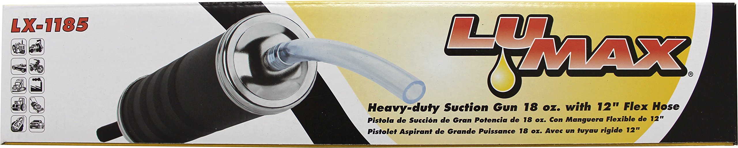 Lumax LX-1185 Black 18 oz. Suction Gun with 12" Vinyl Hose - Image 2