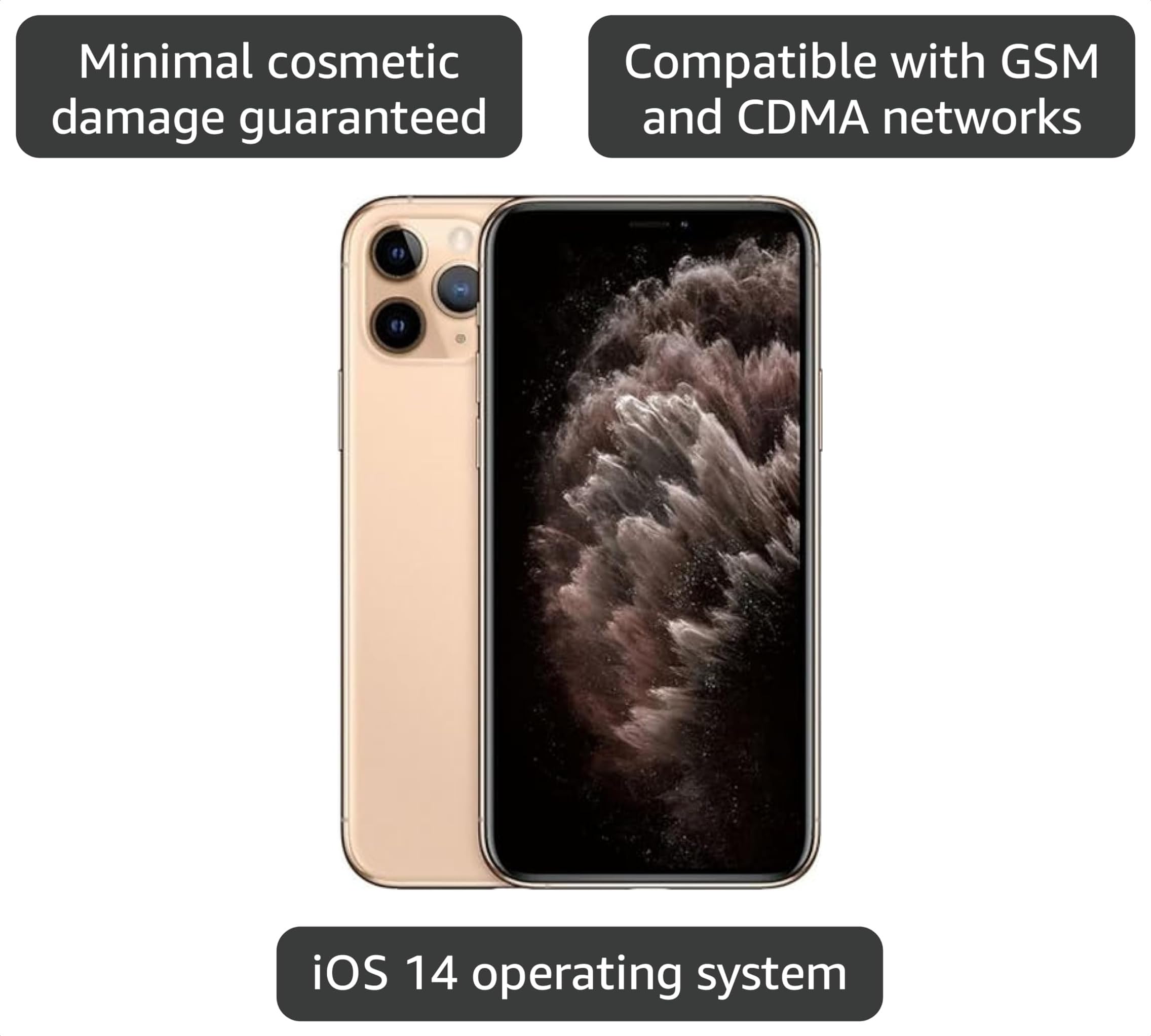 Amazon.com: Apple iPhone 11 Pro Max, 256GB, Gold - Unlocked