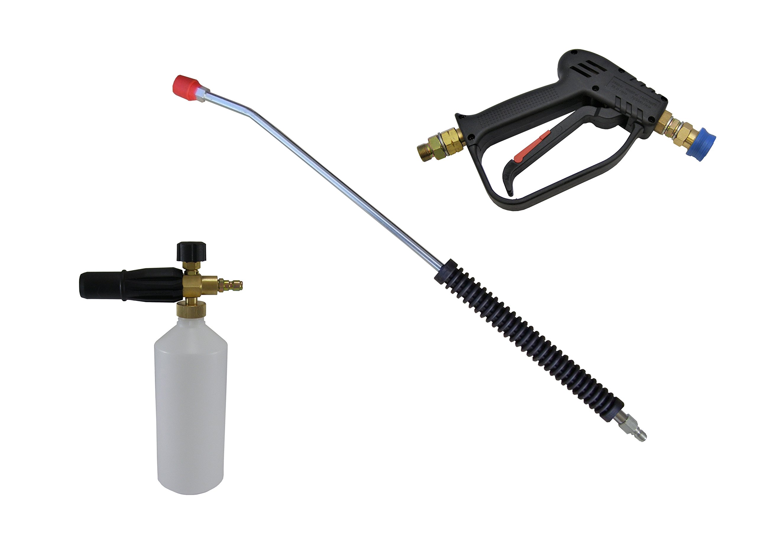 PressurewasherpartsUK Compact Quick Release 11.6mm Wash Gun, 700mm Lance & Snow Foam Lance 1/2" M Inlet