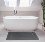 Utopia Towels Cotton Banded Bath Mats, 2 Pack, Not a Bathroom Rug, 21 by 34 Inches, 100% Ring Spun Cotton, Highly Absorbent Shower Bathroom Floor Towel, Grey